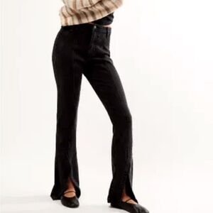 WE THE FREE CRVY Mona midnight black open front flare jeans